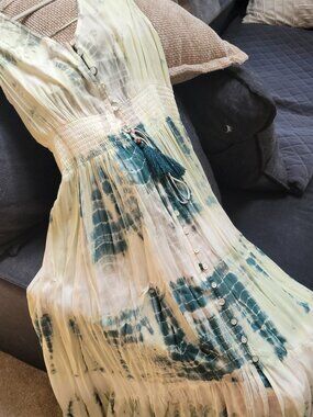 Paani Brand Green Tie Dye Flowy Dress